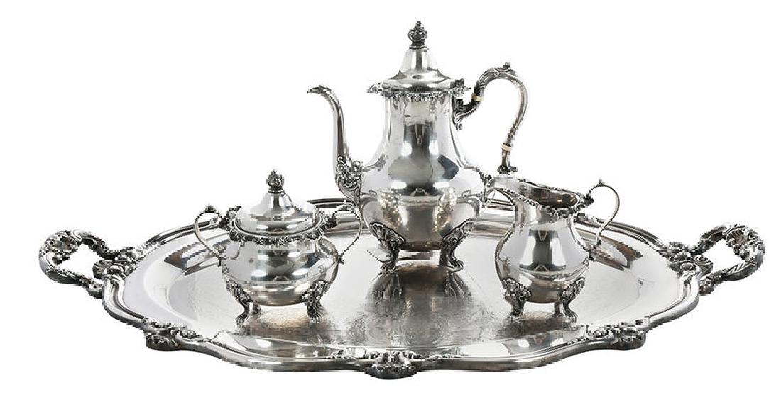 Gorham Sterling Coffee Service, Silver-Plate Tray (1 of 16)