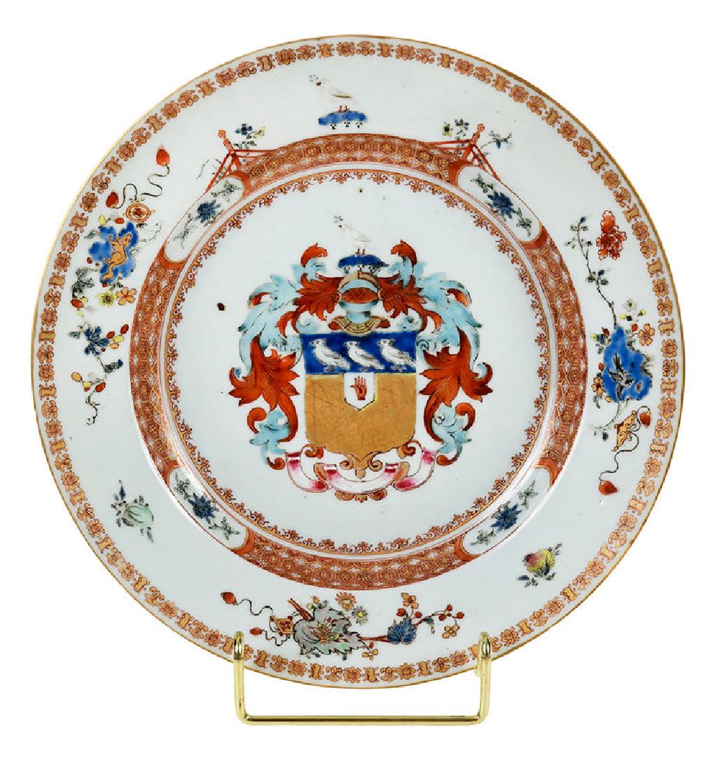 Chinese Export Armorial Soup Plate (1 of 6)