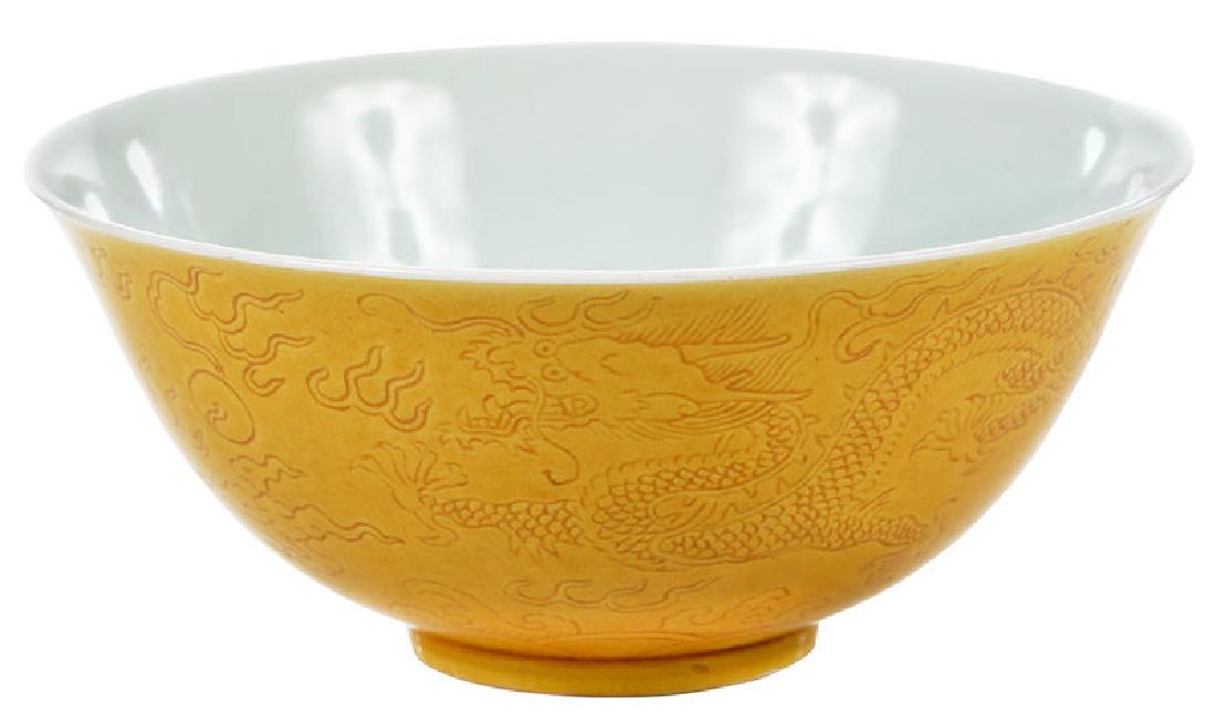 Chinese Yellow Bowl with Walking Dragons (1 of 14)