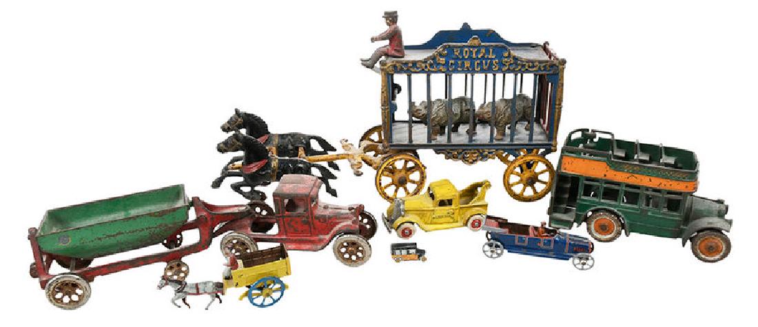 Four Cast Iron and Three Penny Toys (1 of 13)