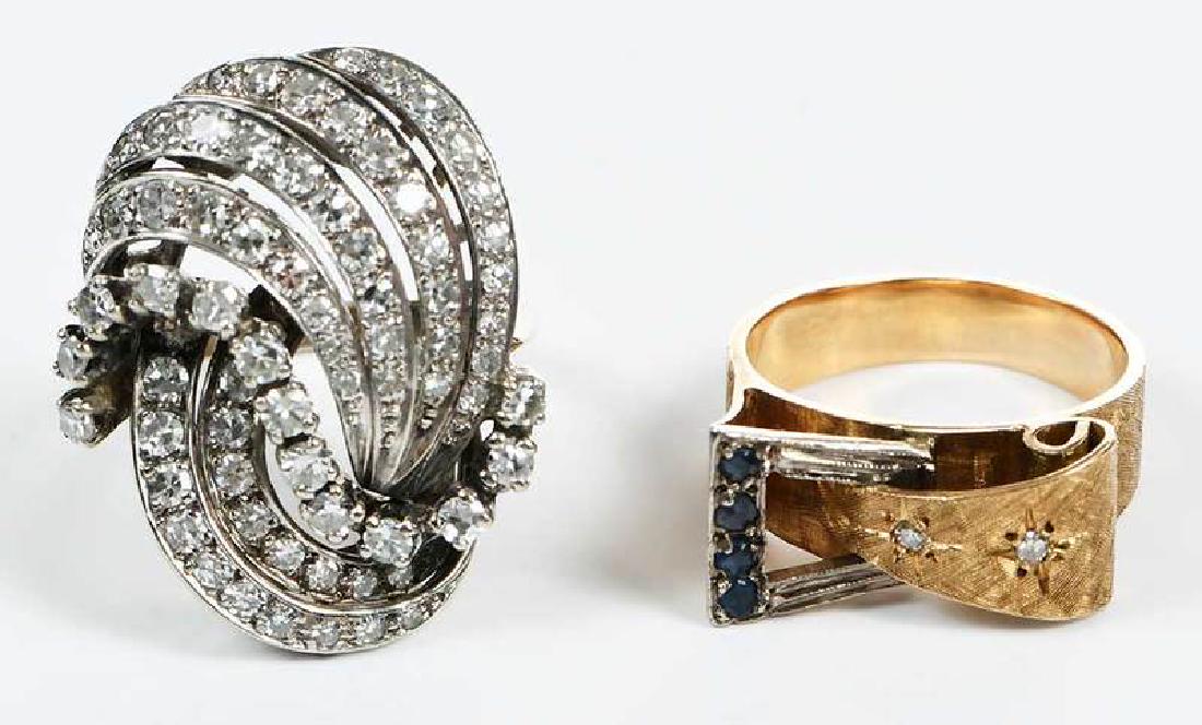 Two Gold & Diamond Retro Rings (1 of 6)