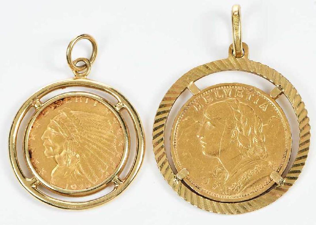 Two Gold Coin Pendants (1 of 5)