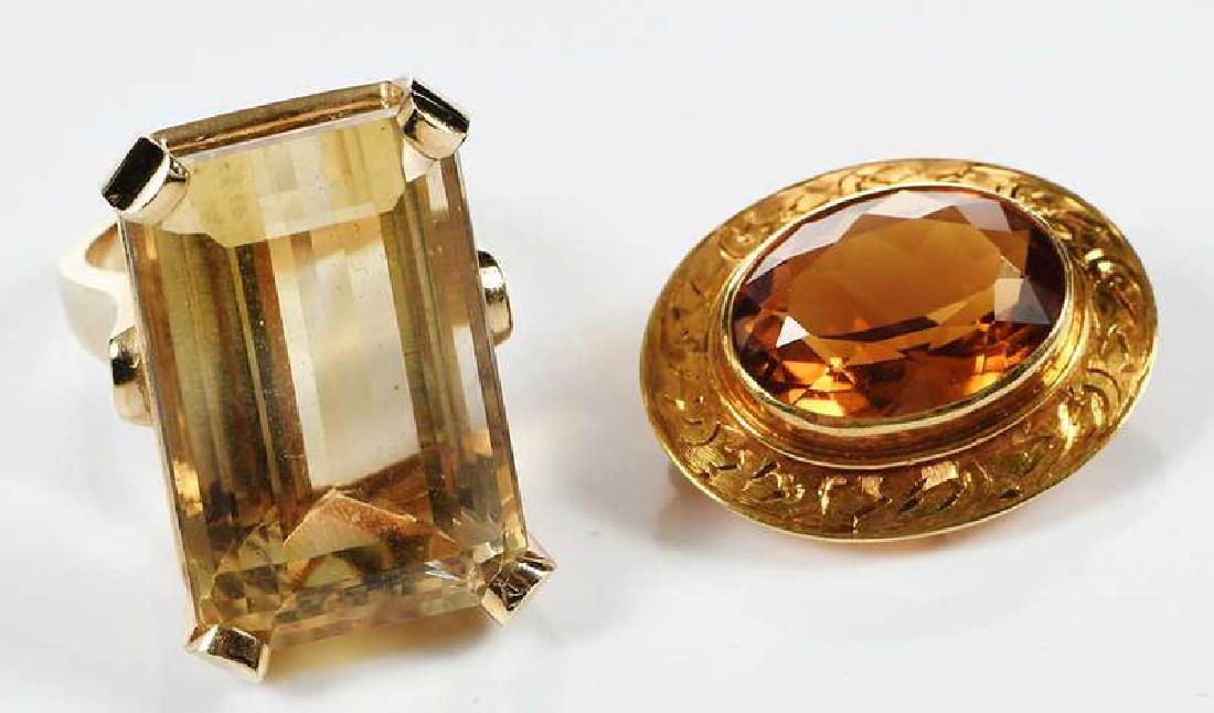 Two 14kt. Citrine Pieces (1 of 5)