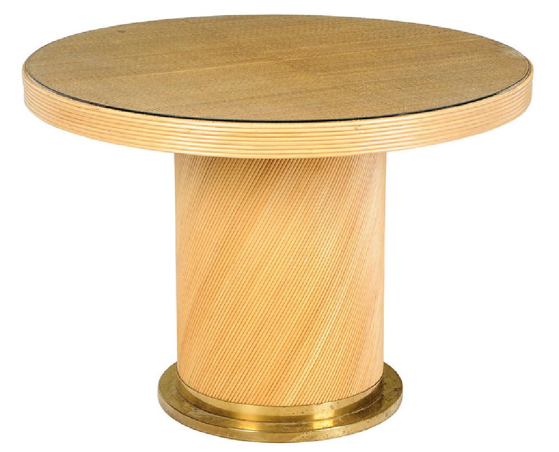 Rattan and Brass Mounted Center Table (1 of 4)