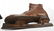Pair of Leather and Wood Ice Skates - 3