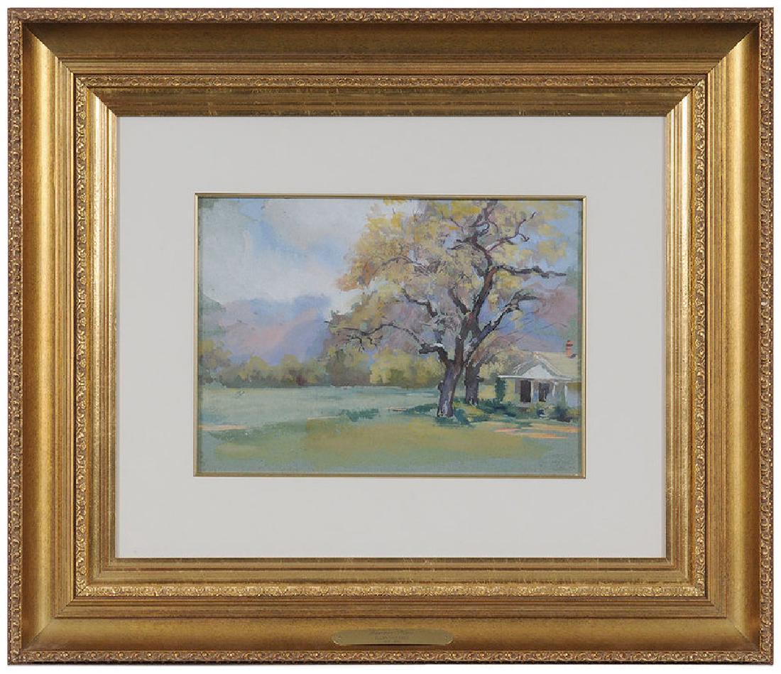 Ellen Day Hale: (Massachusetts/District of Columbia, 1855-1940)Summer Place, artist stamp lower right, inscribed verso, watercolor on paper, 10-1/4 x 14-1/4 in. (sight); modern gilt wood and composition frame, 24-1/2