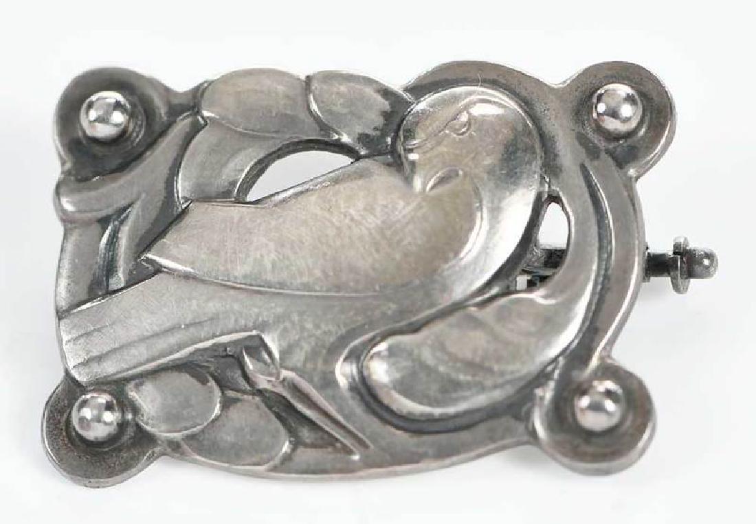 Georg Jensen Silver Brooch: design 111, Kristian Mohl-Hansen, .830 silver, 7/8 x 1-1/4 in., 6.1 grams Provenance: Estate of Merianne Miller