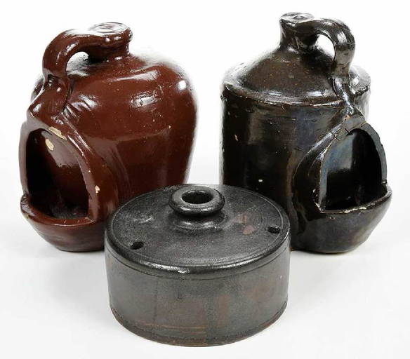 Two Dalton Pottery Chicken Waterers, Inkwell Mar 21, 2019 Brunk Auctions in NC