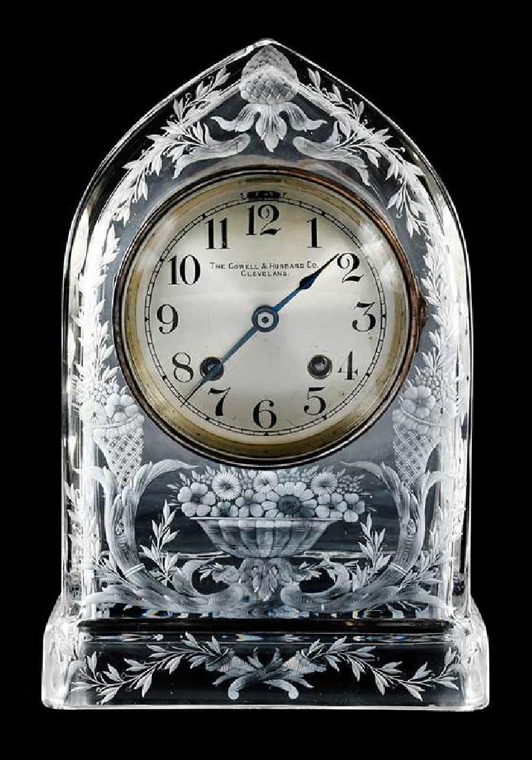 Sinclaire Cut Glass Mantle or Desk Clock