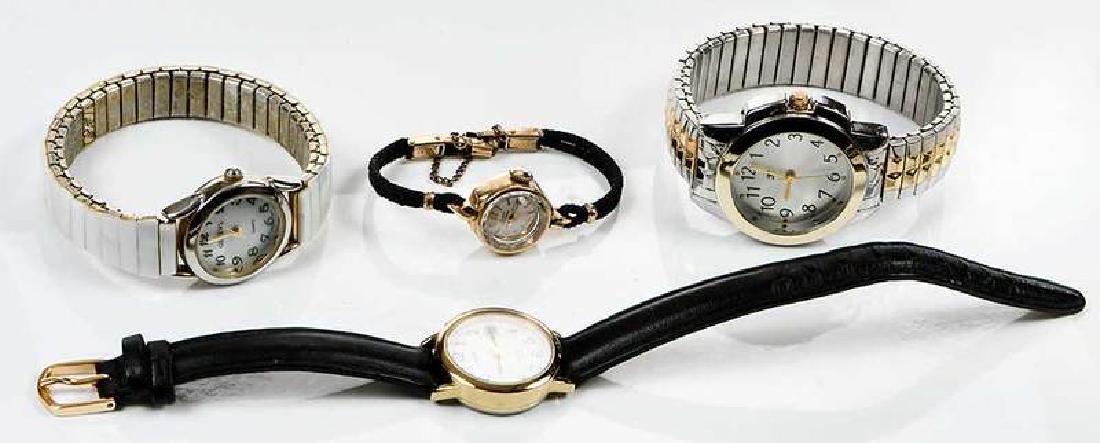 Four Watches: including: Timex, Geneva, Kareena, 10kt. gold filled Girard Perregaux, 101.9 grams