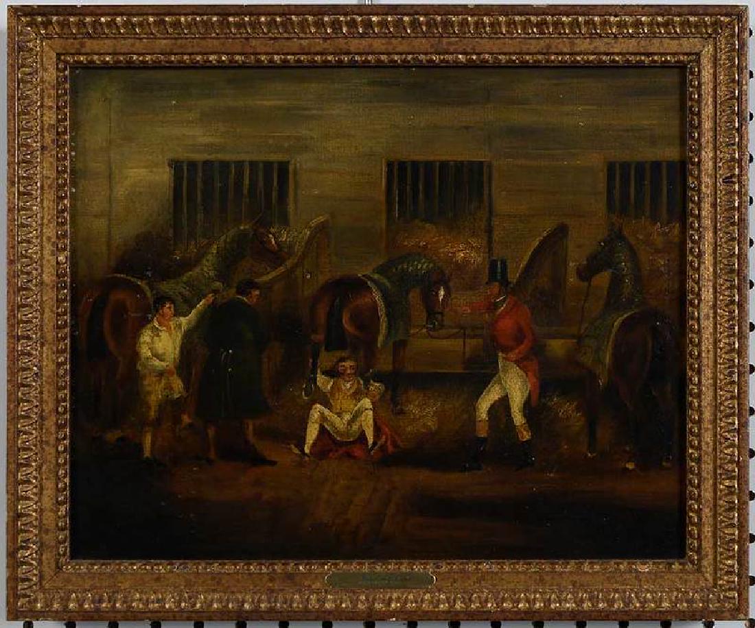 After Henry Thomas Alken: (British, 1785–1851) The Oaks Filly, after the illustration from Memoirs of the Life of the Late John Mytton, Esq. of Halston, Shropshire, unsigned, oil on canvas board, 12 x 14-5/8 in.; modern