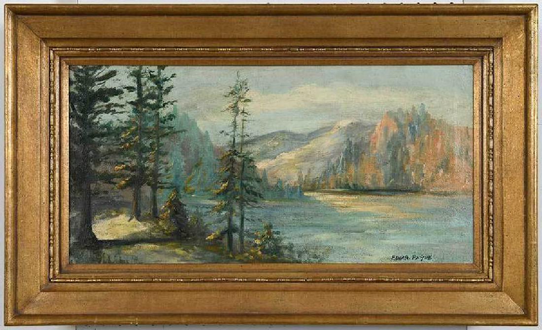 American School: (late 19th/early 20th century) Western Landscape, bears signature lower right "Edgar Payne", oil on canvas, 12 x 24 in.; framed , Provenance: Private Southern Collection
