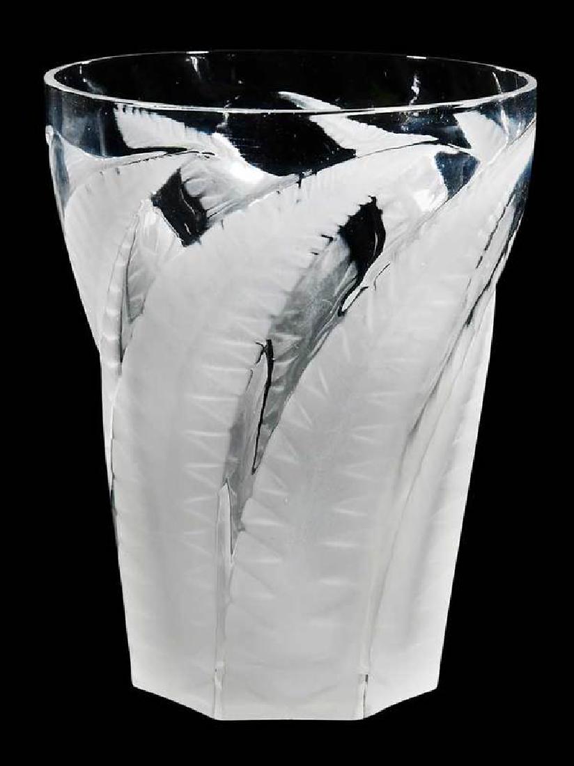 R. Lalique Frosted Hesperides Vase: model introduced 1931, model number 3412, acid etched "R.Lalique/France", 5 in. , Provenance: Estate of Dr. Philip George, Memphis, Tennessee