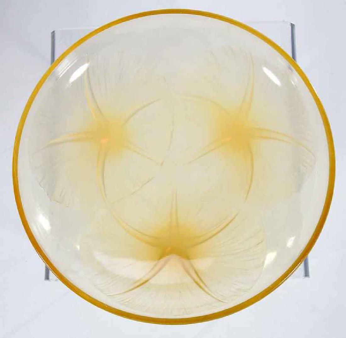 R. Lalique Volubilis Amber Opalescent Glass Bowl: model introduced in 1921, model number 383, molded "R.LALIQUE", 8-1/2 in. diameter , Provenance: Estate of Dr. Philip George, Memphis, Tennessee
