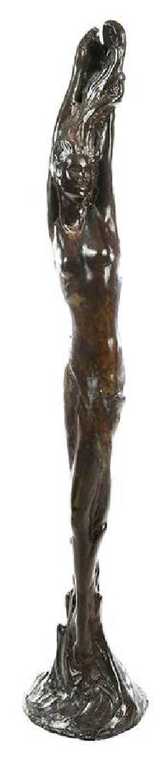 Style of Prince Paul Troubetzkoy: (California/New York/Russia, 1866-1938) Fairy, bears signature "Paul Troubetzkoy", bears incised foundry marks "Roman Bronze Works N.Y.", bronze, 24 in. Note: This bronze was a gift to the consignor f