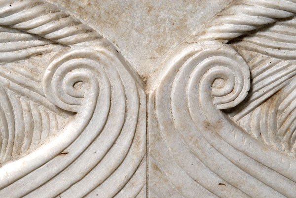 Pair carved marble table supports - 5