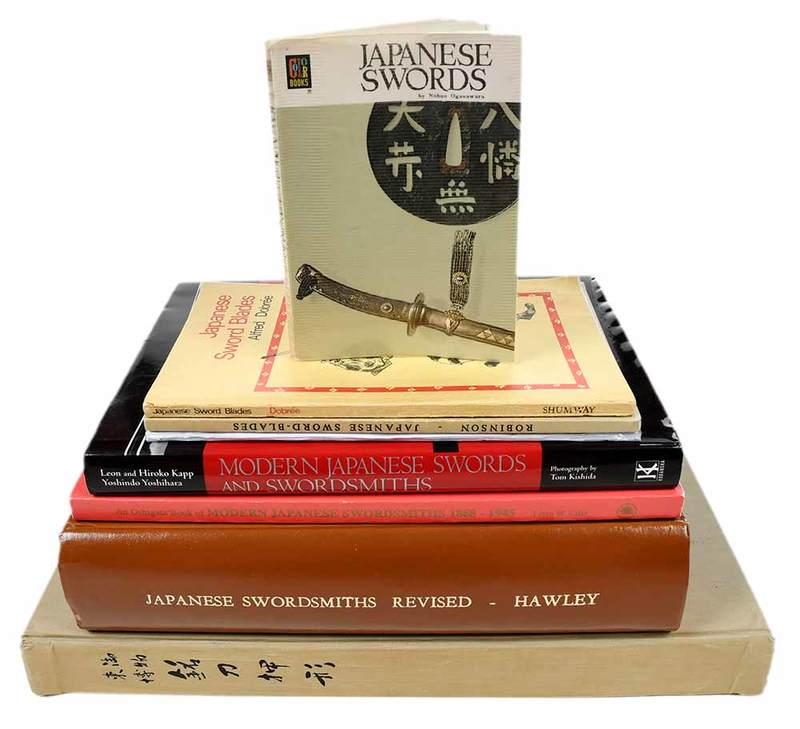Eight references on Japanese Swords: three hardback, three softcover, one smaller booklet, one compiled list of swordsmithsÿ Provenance: Collection of Peter Shepherd, Garfield, New Jersey