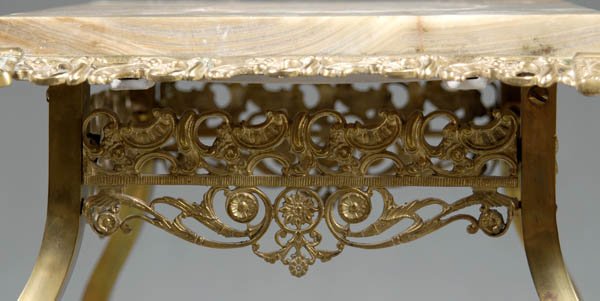 Brass and alabaster plant stand, - 4