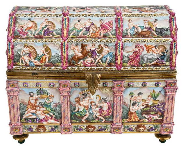 Monumental Capodimonte Jewelry Box