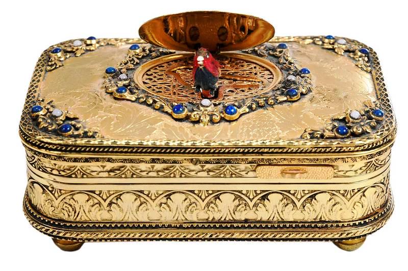 Gilt Automaton Box with Singing Bird (1 of 11)