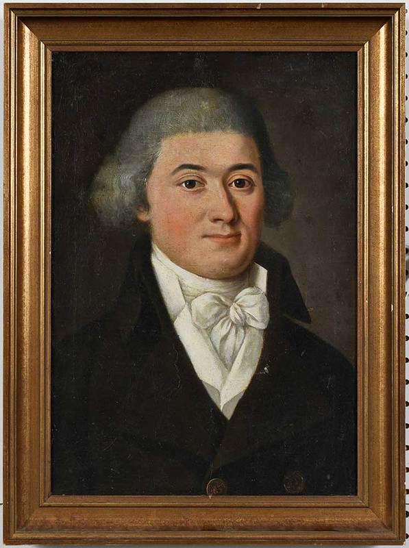 British School: (18th/19th century)Portrait of a Gentleman, unsigned, oil on canvas, 20-5/8 x 14-1/2 in.; modern gilt wood frame, 23-3/4 x 17-3/4 in.; Provenance: Private Florida Collection