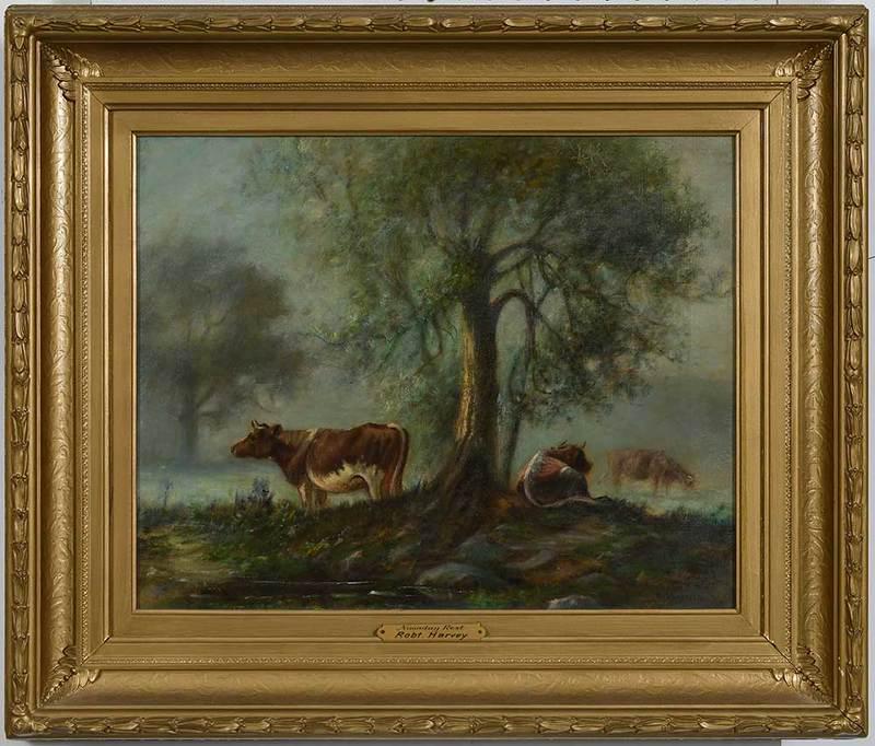 Robert Harvey: (Irish/New York, 1848-1920)Noonday Rest, signed lower right "R. Harvey", oil on canvas, 16 x 20-1/4 in.; periodÿ frame, 24-1/4 x 28-1/4 in.; Provenance: Provenance: Private Collection, Saluda, North