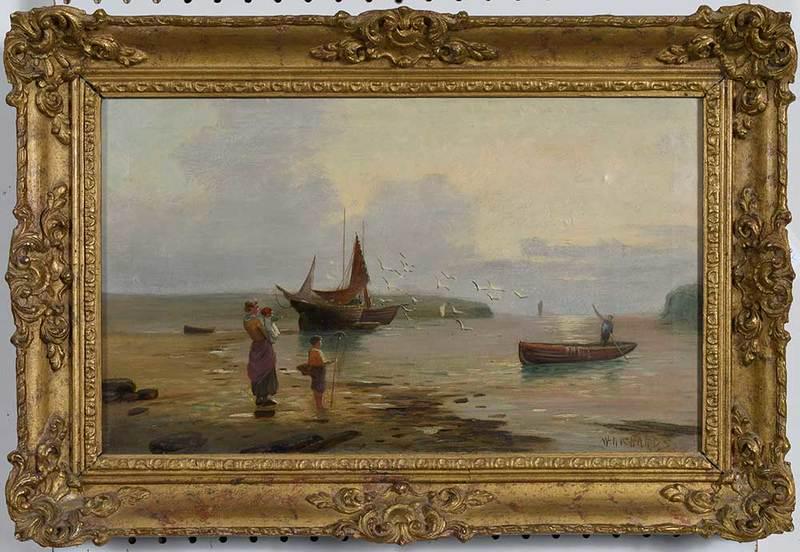 Francis E. Jamieson: (British,ÿ1895-1950)Seascape, signed "W. Richards" (a pseudonym of the artist), oil on canvas, 12 x 20 in.; giltwood and composition frame, 17 x 24-3/4 in.; Provenance: Private Collection, Oklahoma C