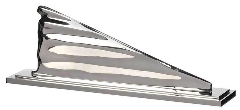 Ernest Trova: (Missouri,ÿ1927-2009)Study/Falling Man (Flowing Figure), 1972, edition 27/99, signed underneath "E. Trova" and stamped, chrome-plated pewter,ÿ6-7/8 x 19-1/2 x 3-1/2 in.; Provenance: Private Florida