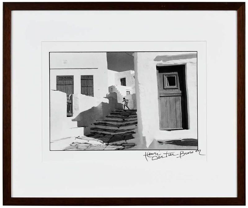 Henri Cartier-Bresson: (French, 1908-2004)Siphnos, Greece, 1961, signed recto lower right "Henri Cartier-Bresson", stamped recto lower left, gelatin silver print, 9 x 14 in.; modern wood frame, 19-1/2 x 23 in.; Provenance: 