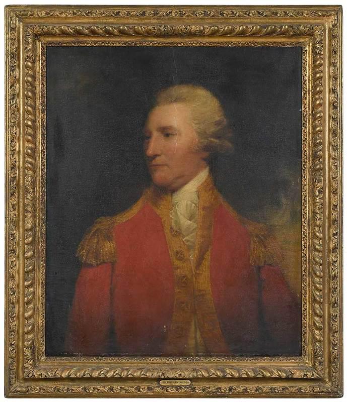 Manner of Sir Henry Raeburn: (British, 1756?1823)Portrait of a Military Officer, unsigned, oil on twill canvas, 30 x 24-7/8 in.; 18th century gadrooned gilt wood frame, 37 x 32 in.; Provenance: Private Collection, Charlotte, Nort