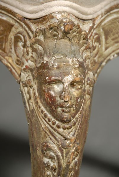 Louis XV carved and gilt bench, - 3
