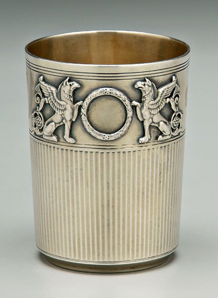 Fabergé Russian silver cup,