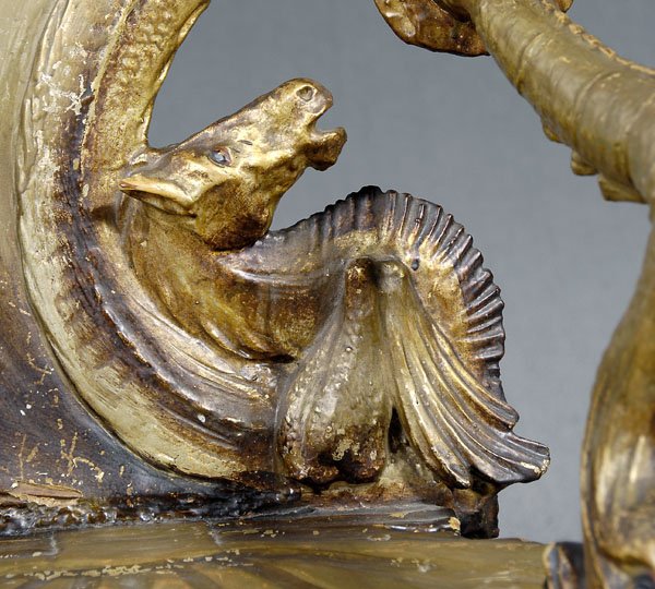 Venetian carved "grotto" settee, - 3