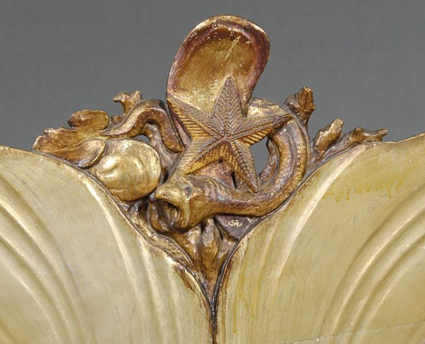 Venetian carved "grotto" settee, - 5
