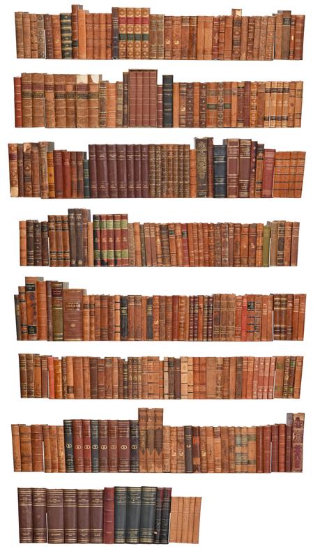 Over 310 Books Foreign Language Library: some leather and three quarter leather bound with marbled boards, some with marbled endpapers and marbled edges, Provenance: Private Collection, South Carolina