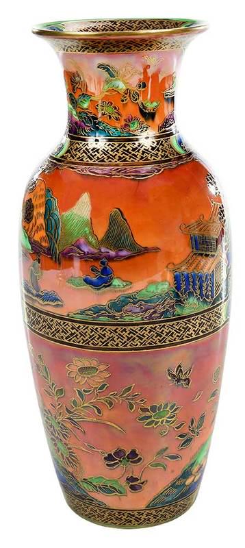 Wedgwood Fairyland Lustre Vase: British, early 20th century, possibly Flame Daventry pattern, Wedgwood marks on base, marked "Z5413", 11-3/4 in., Provenance: Private Collection, Georgia