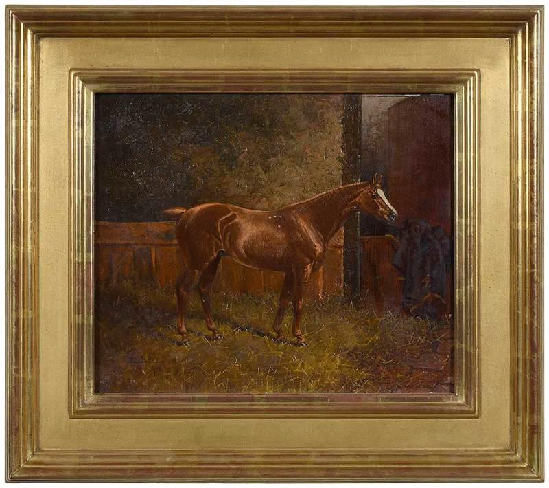 Henry Stull: (New York/Kentucky/Canada, 1851-1913)Buckskin, painted from life,˜1905, signed and dated lower left "Henry Stull/1905", oil on canvas, 14 x 17 in.; fine carved gilt wood and composition frame, 22 x 2