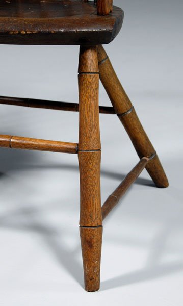Two antique Windsor open armchairs: - 3