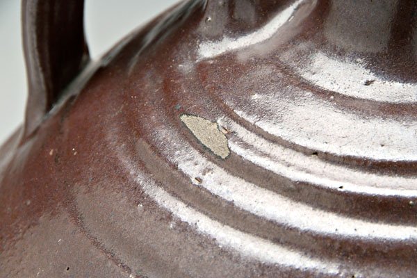 Edgefield ovoid stoneware jar, - 4
