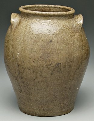 Edgefield ovoid pottery jar, - 2