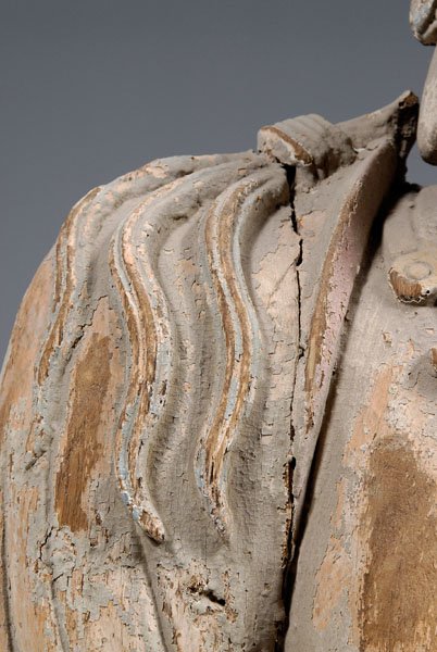 Chinese carved wood figure of Guanyin, - 8