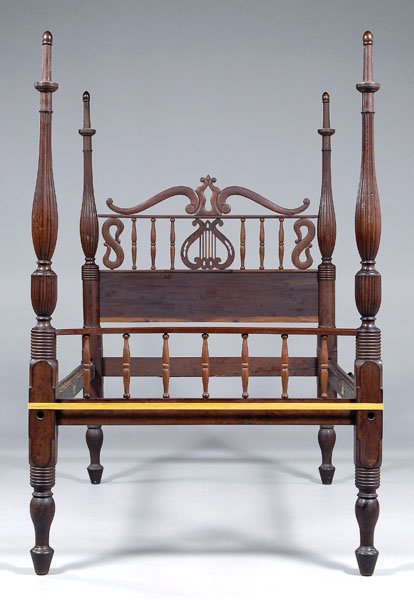 Caribbean classical mahogany bedstead,