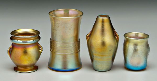 Four pieces Tiffany glass