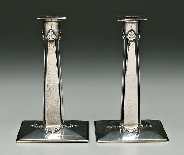 Pair Tiffany sterling candlesticks