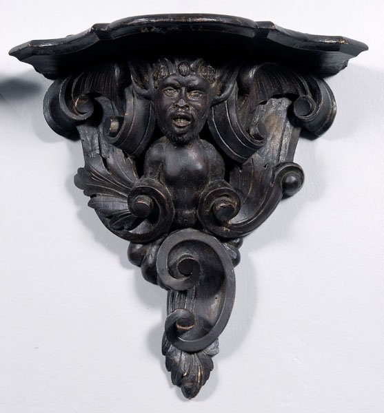 Pair carved wood brackets - 2