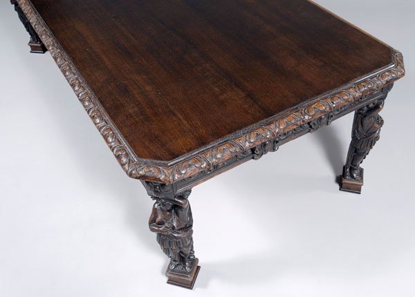 Belgian carved banquet table, - 6