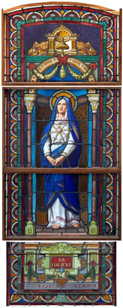 1891 French stained glass window:
