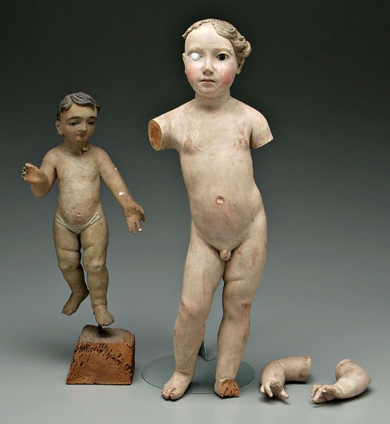 Two Italian Baroque carved figures,