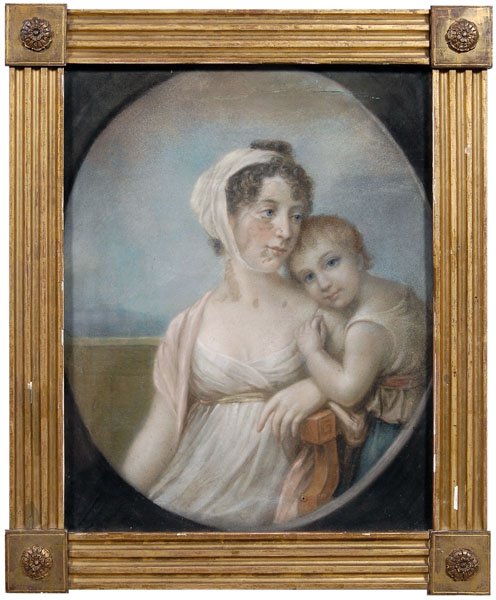 Early 19th century pastel portrait,