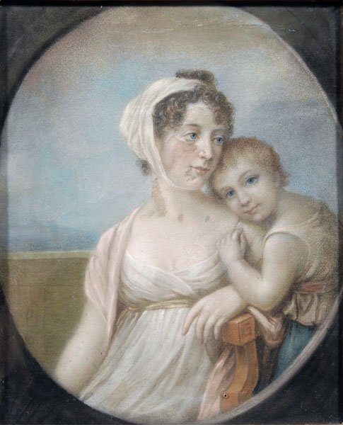 Early 19th century pastel portrait, - 2